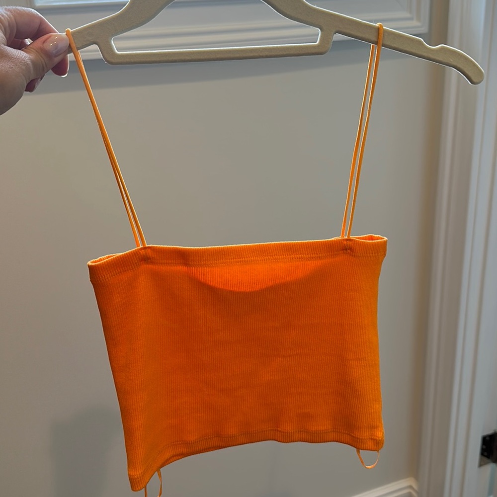 ORANGE ZARA CROP TOP - SIZE SMALL